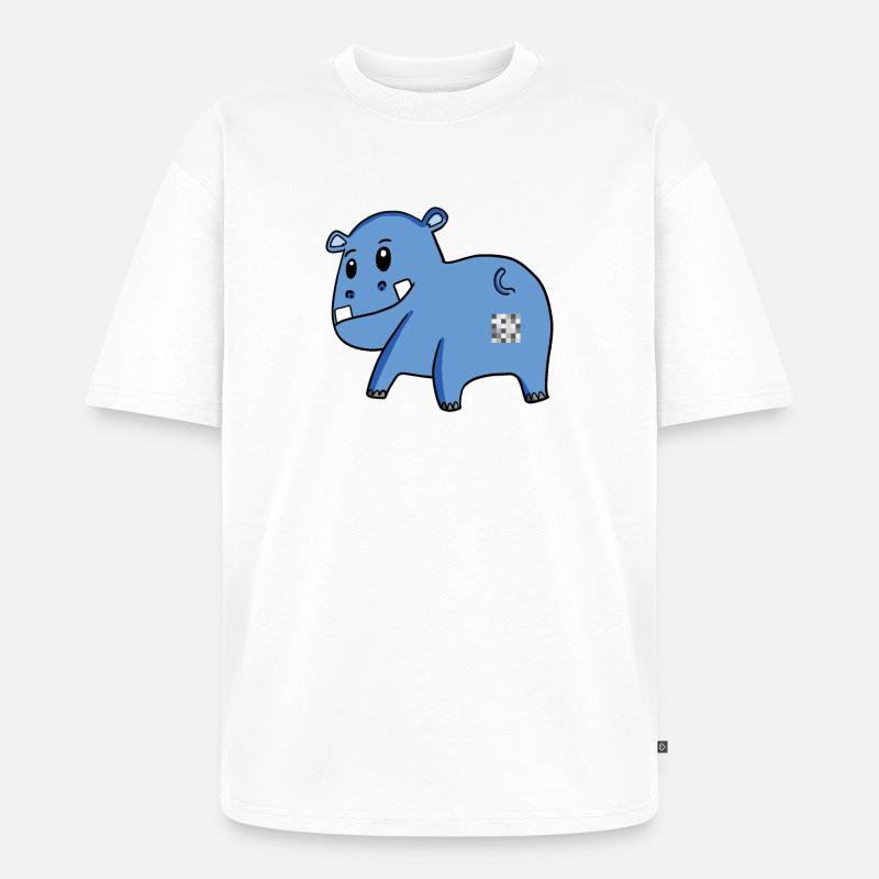 Nilpferd Arsch - Nilpferd Hintern - Unisex Premium Oversized Bio T-Shirt - Weiß