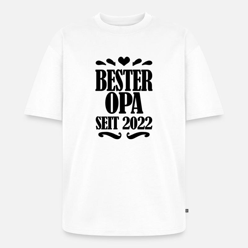 Bester Opa seit 2022 - Unisex Premium Oversized Bio T-Shirt - Weiß