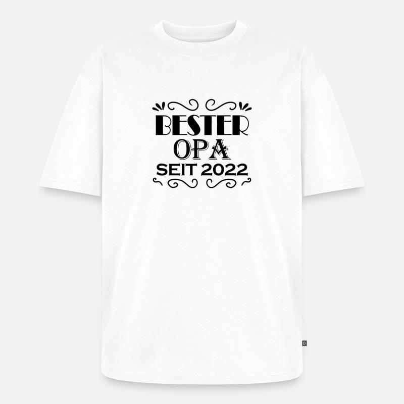 Bester Opa seit 2022 - Unisex Premium Oversized Bio T-Shirt - Weiß