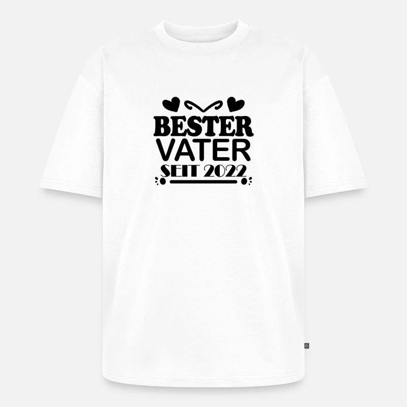 Bester Vater seit 2022 - Unisex Premium Oversized Bio T-Shirt - Weiß