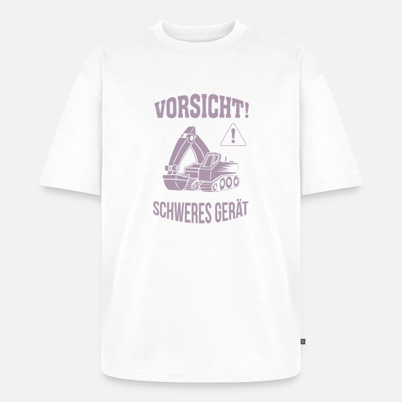 Bagger Baggerfahrer Baugeräteführer Schweres Gerät - Unisex Premium Oversized Bio T-Shirt - Weiß