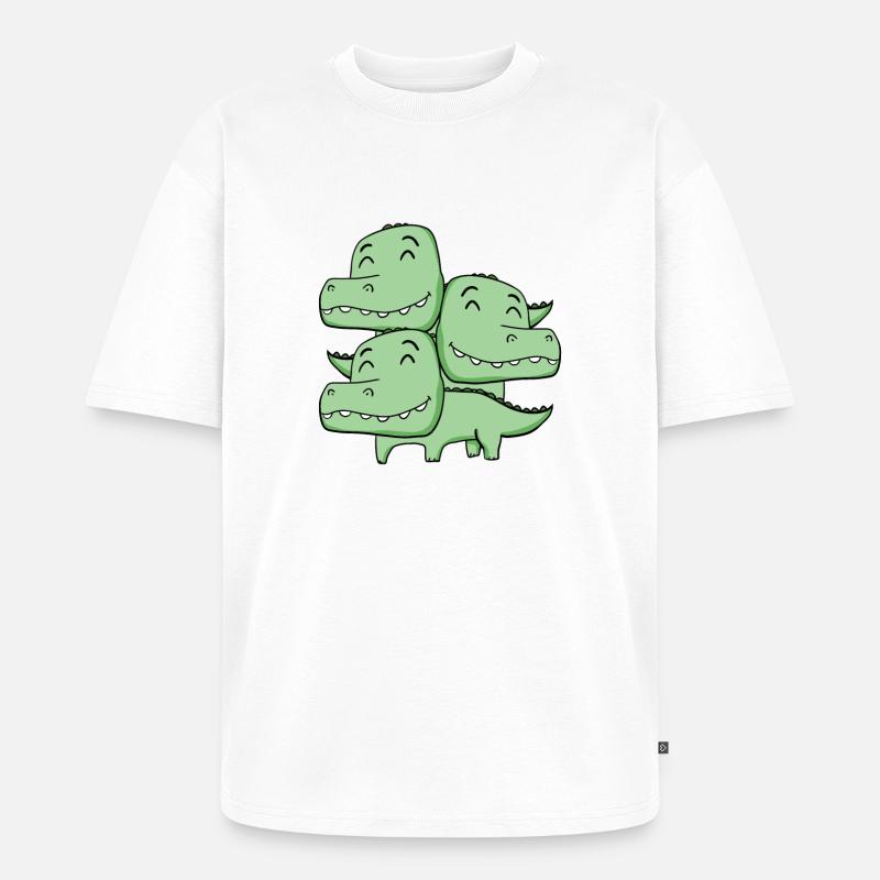 Crocodiles mignons - Crocodile - T-shirt Premium bio oversize Unisexe - blanc