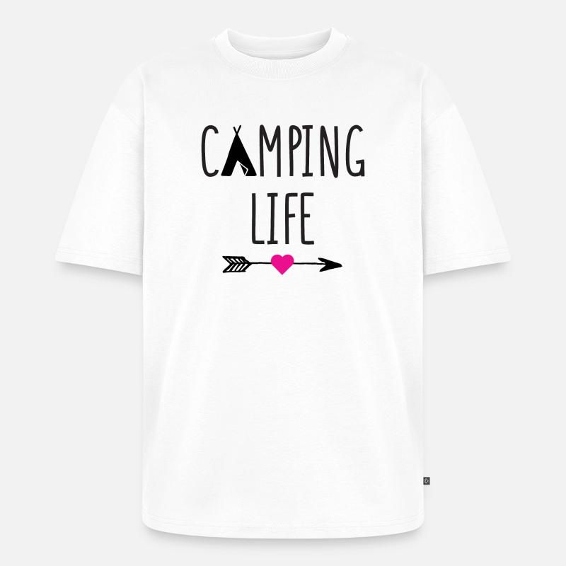 Leben auf dem Campingplatz - Unisex Premium Oversized Bio T-Shirt - Weiß