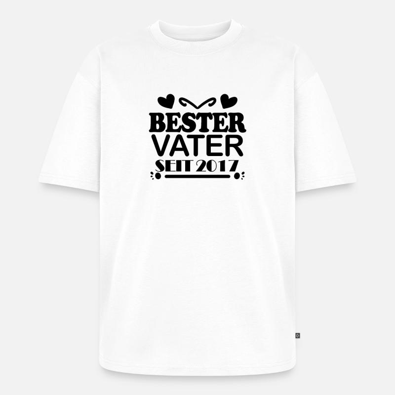 Bester Vater seit 2017 - Unisex Premium Oversized Bio T-Shirt - Weiß