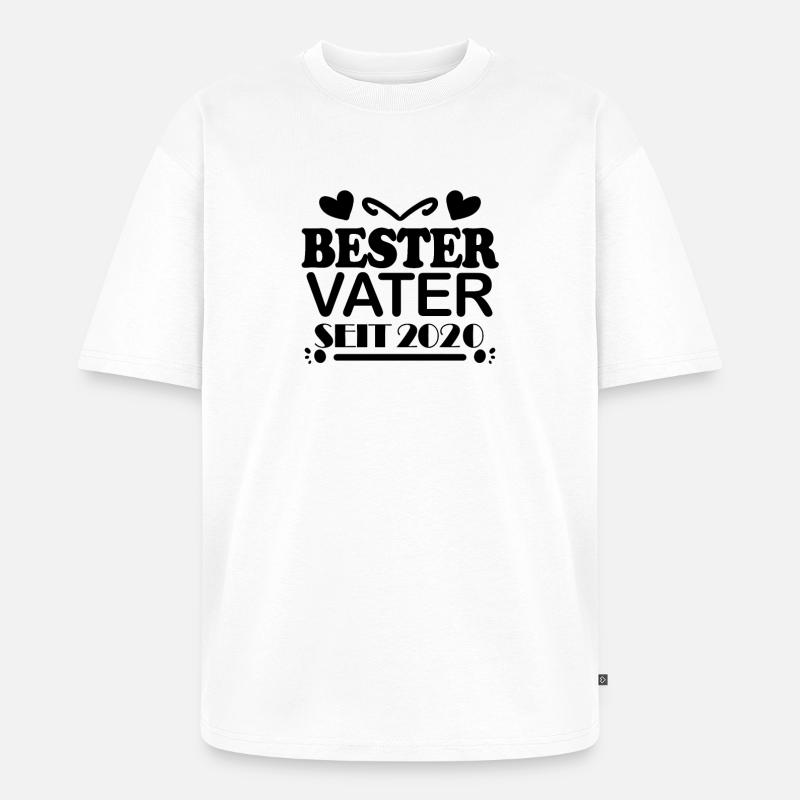 Bester Vater seit 2020 - Unisex Premium Oversized Bio T-Shirt - Weiß