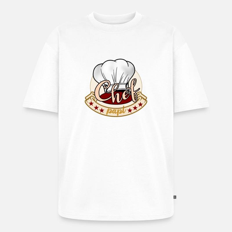 Chef cuisinier papi - T-shirt Premium bio oversize Unisexe - blanc