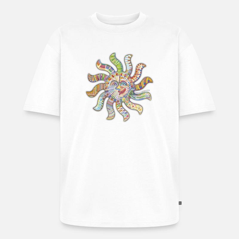 Pensée de vous soleil - T-shirt Premium bio oversize Unisexe - blanc