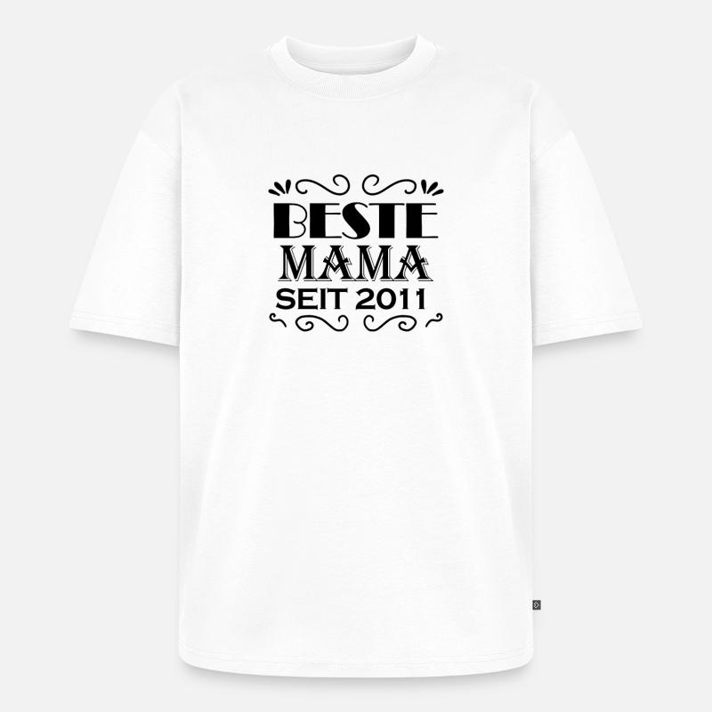 Beste Mama seit 2011 - Unisex Premium Oversized Bio T-Shirt - Weiß