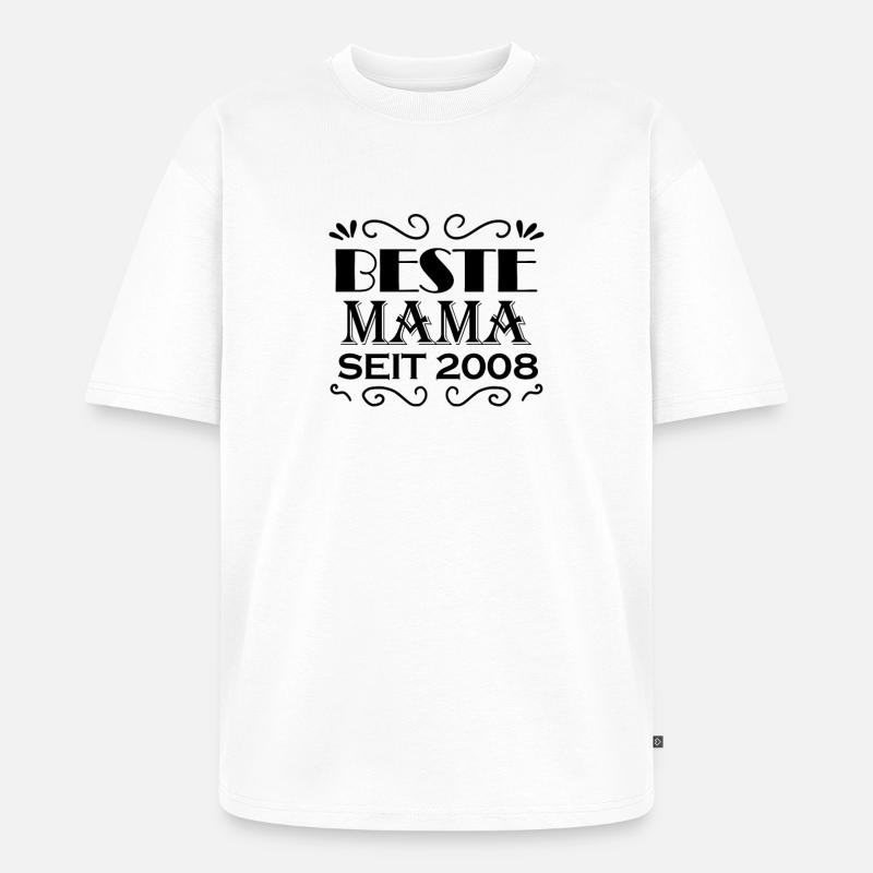 Beste Mama seit 2008 - Unisex Premium Oversized Bio T-Shirt - Weiß