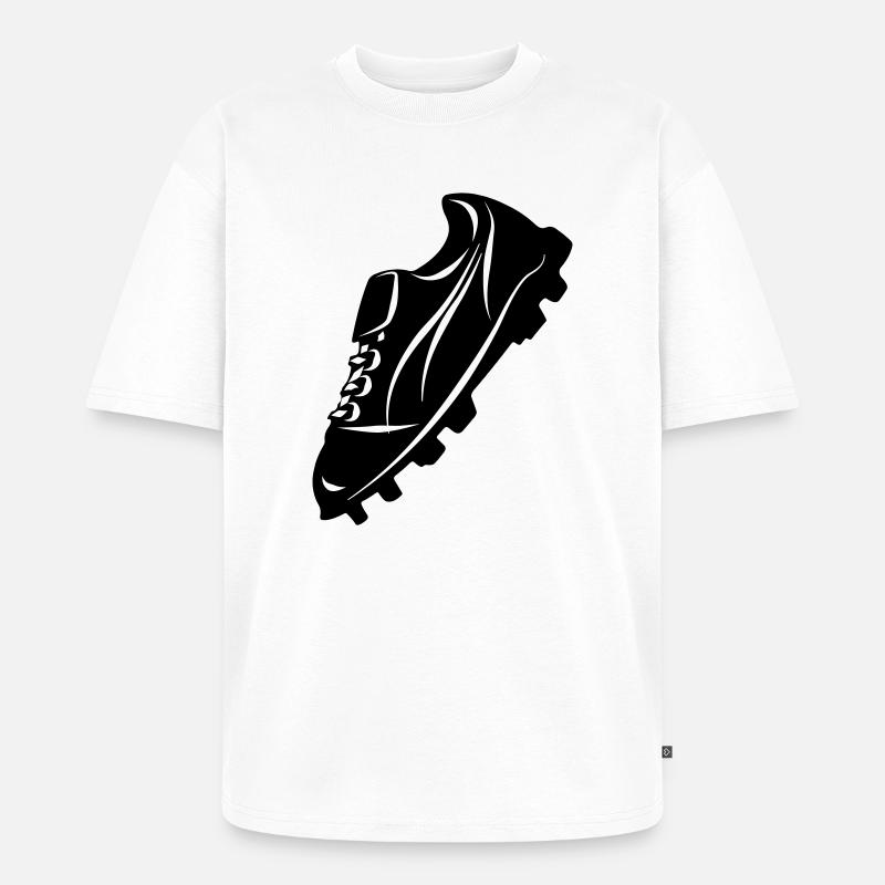Fußballschuh transparente Schattenfigur - Unisex Premium Oversized Bio T-Shirt - Weiß
