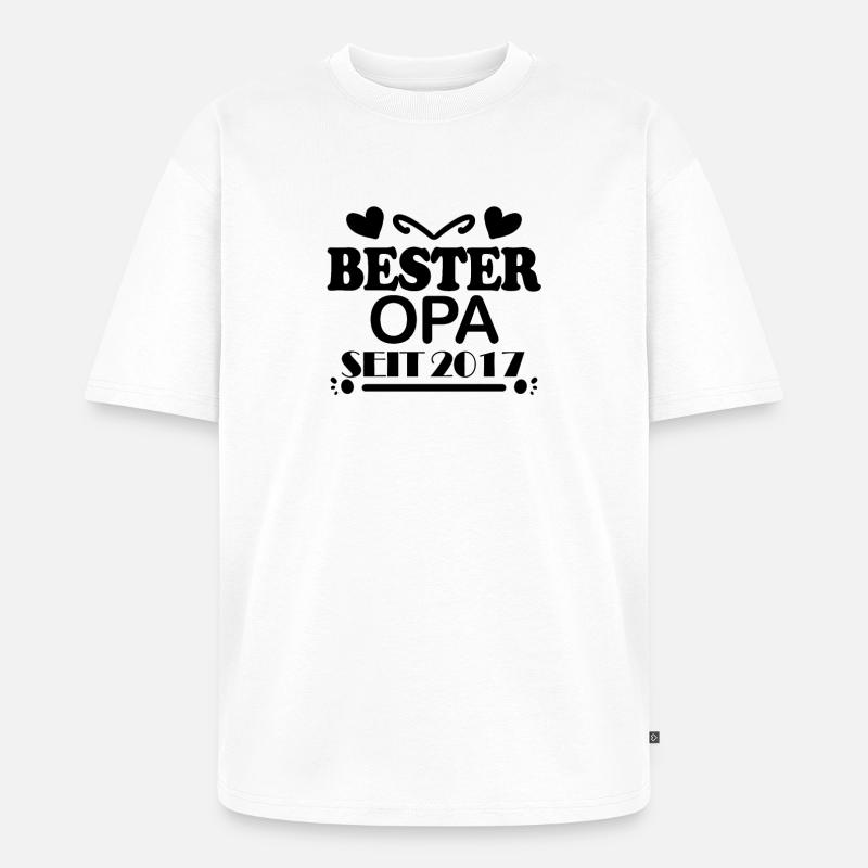 Bester Opa seit 2017 - Unisex Premium Oversized Bio T-Shirt - Weiß
