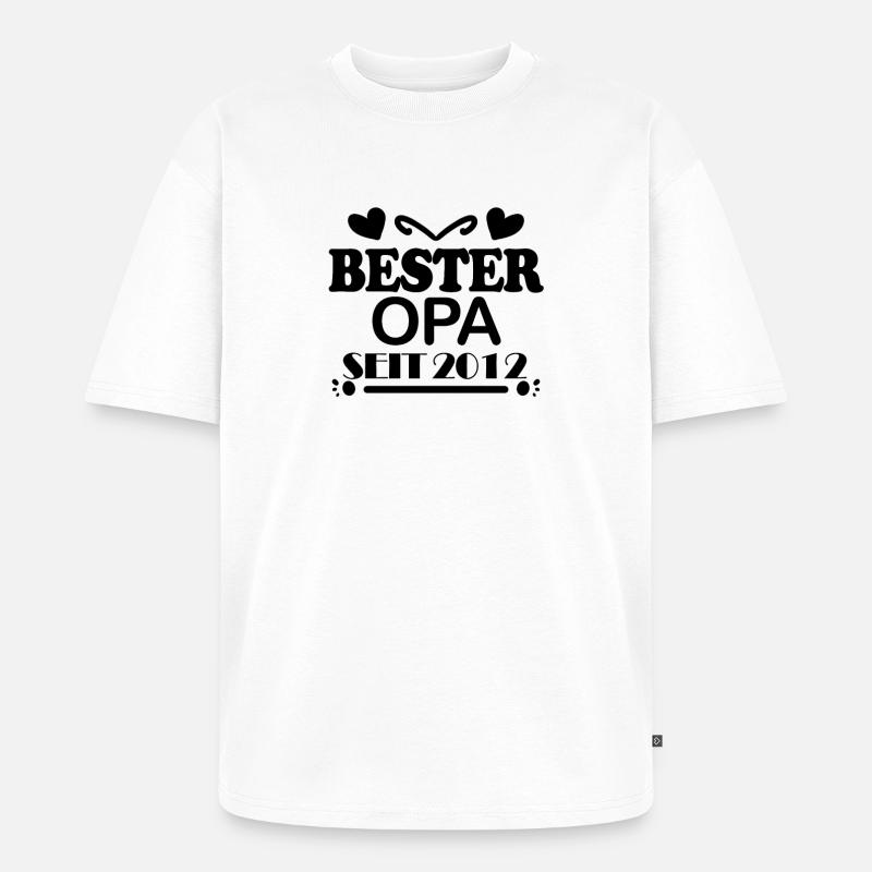Bester Opa seit 2012 - Unisex Premium Oversized Bio T-Shirt - Weiß