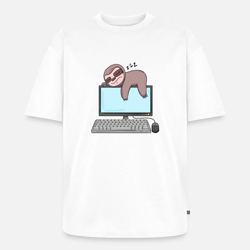 Computer Nerd Programmer Gift - Unisex Premium Oversized Organic T-Shirt - white