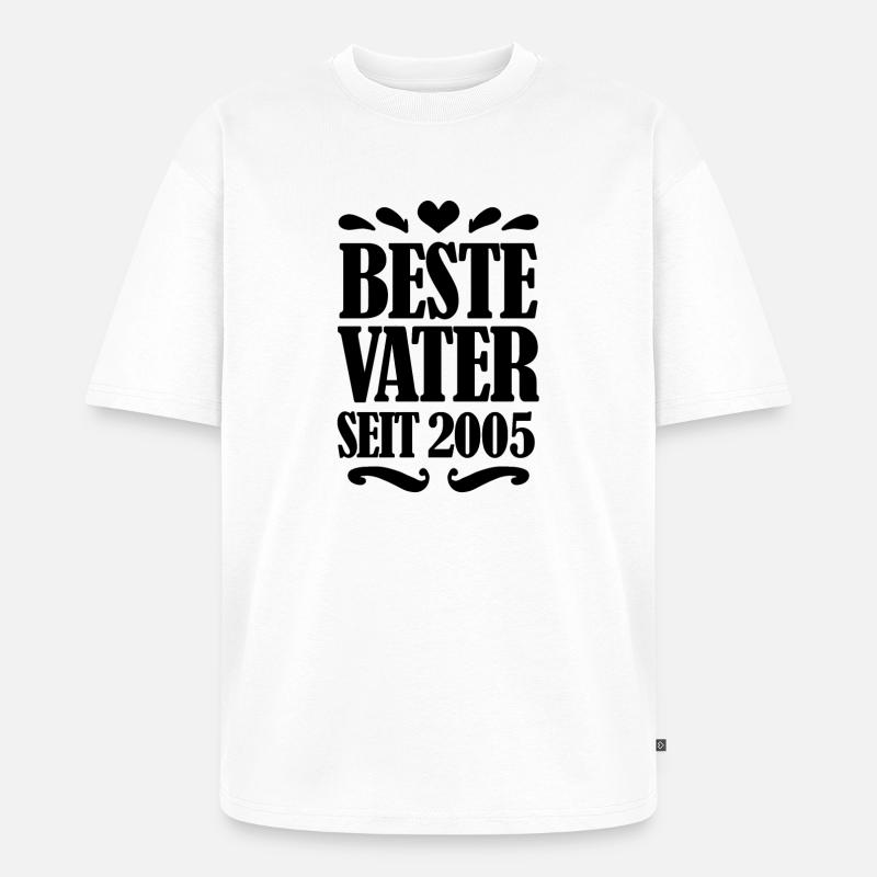 Bester Vater seit 2005 - Unisex Premium Oversized Bio T-Shirt - Weiß
