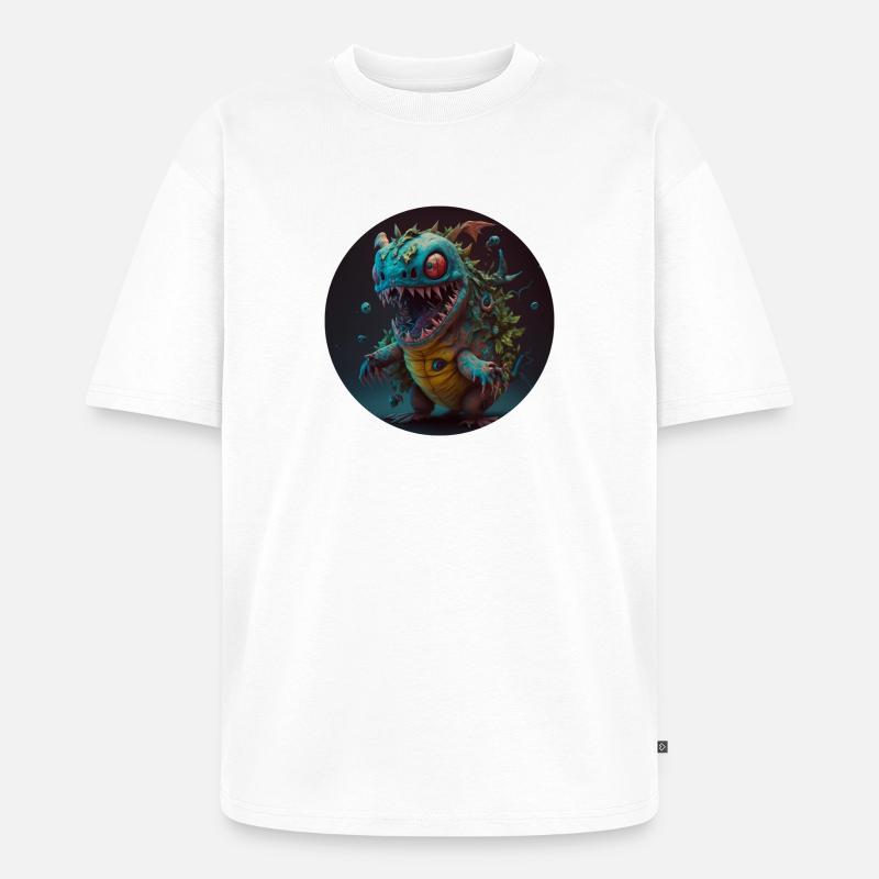 Süsses Monster Comic - Unisex Premium Oversized Bio T-Shirt - Weiß