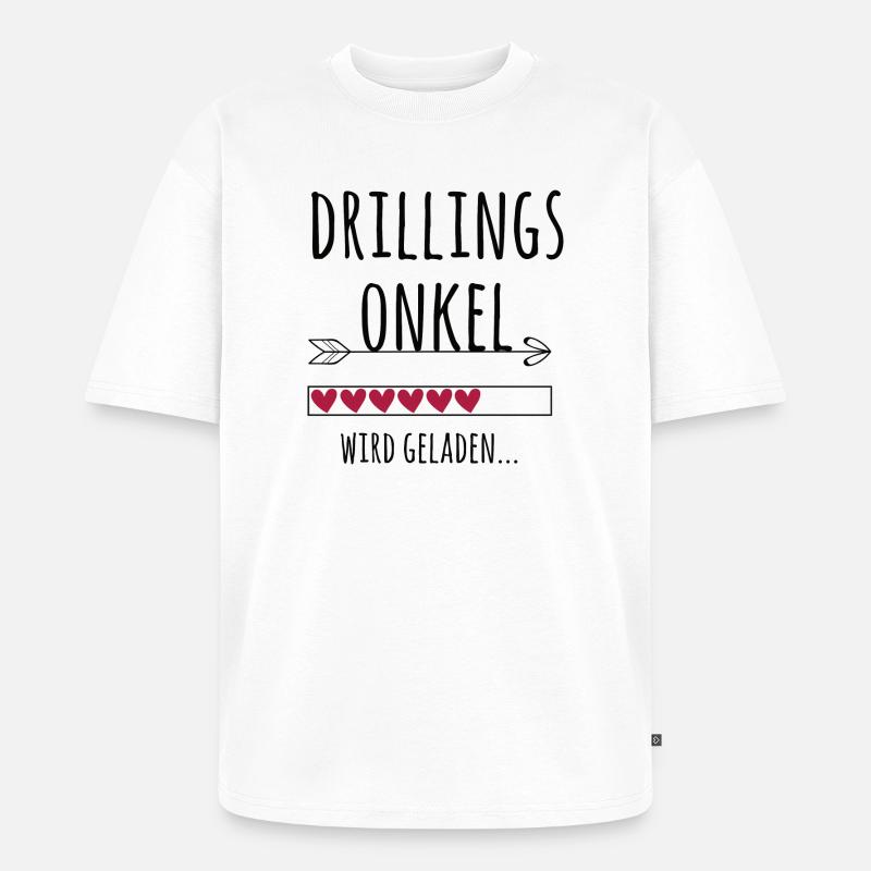 werdender Drillingsonkel Schwangerschaft Drillinge - Unisex Premium Oversized Bio T-Shirt - Weiß