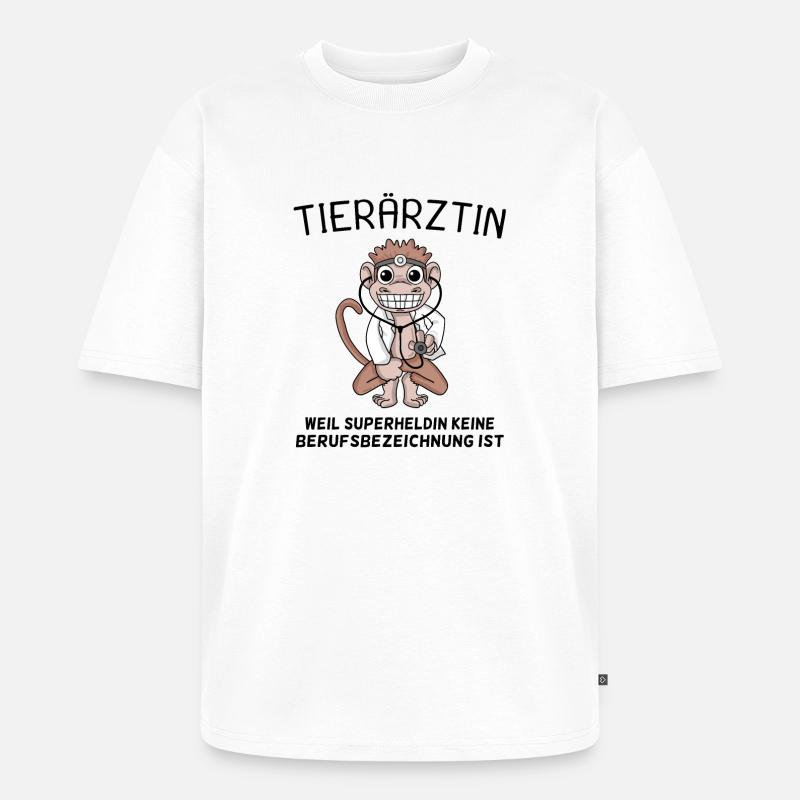 Tierarzt Geschenk mit Spruch - Unisex Premium Oversized Bio T-Shirt - Weiß