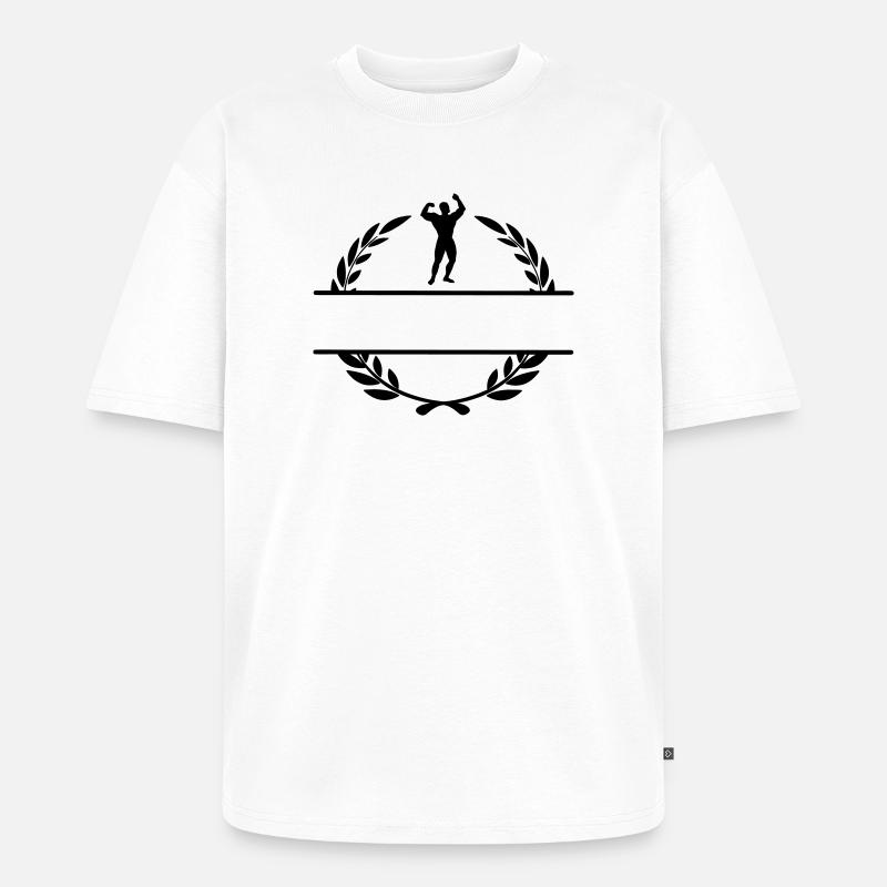 Bodybuilder im Lorbeerkranz - Unisex Premium Oversized Bio T-Shirt - Weiß