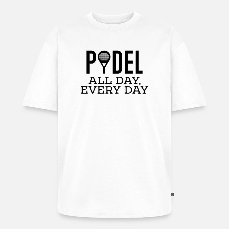 Schläger Padel Training Padelspiel Statement - Unisex Premium Oversized Bio T-Shirt - Weiß