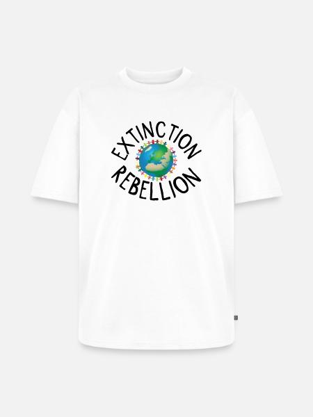 Extinction Rebellion menneskekjede svart - Premium økologisk oversized unisex T-skjorte - hvit