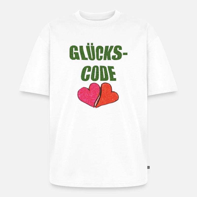 glückscode - Unisex Premium Oversized Bio T-Shirt - Weiß