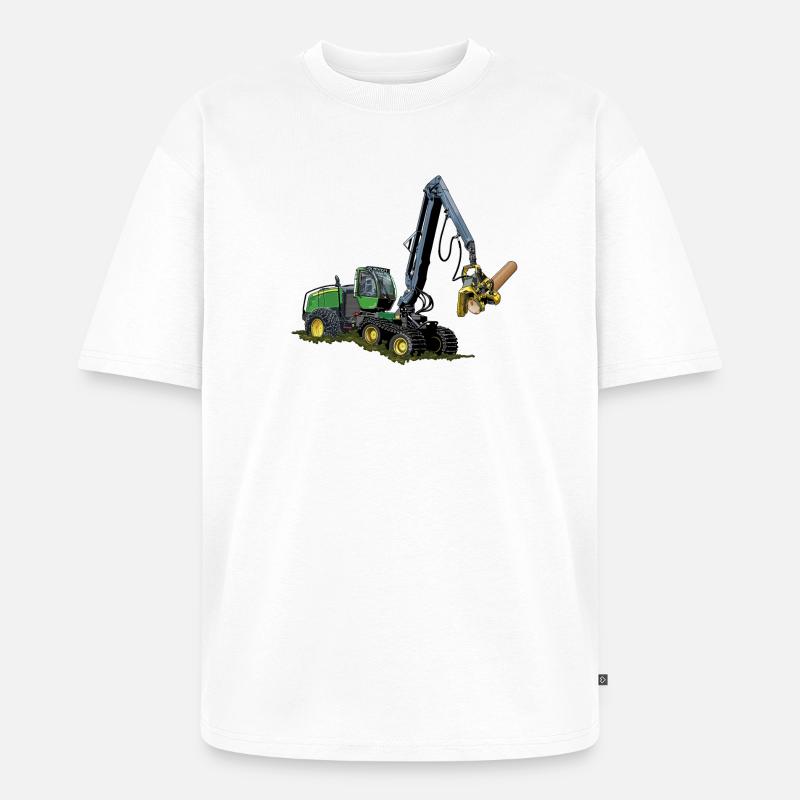 Moissonneuse-batteuse, Moissonneuse-batteuse - T-shirt Premium bio oversize Unisexe - blanc