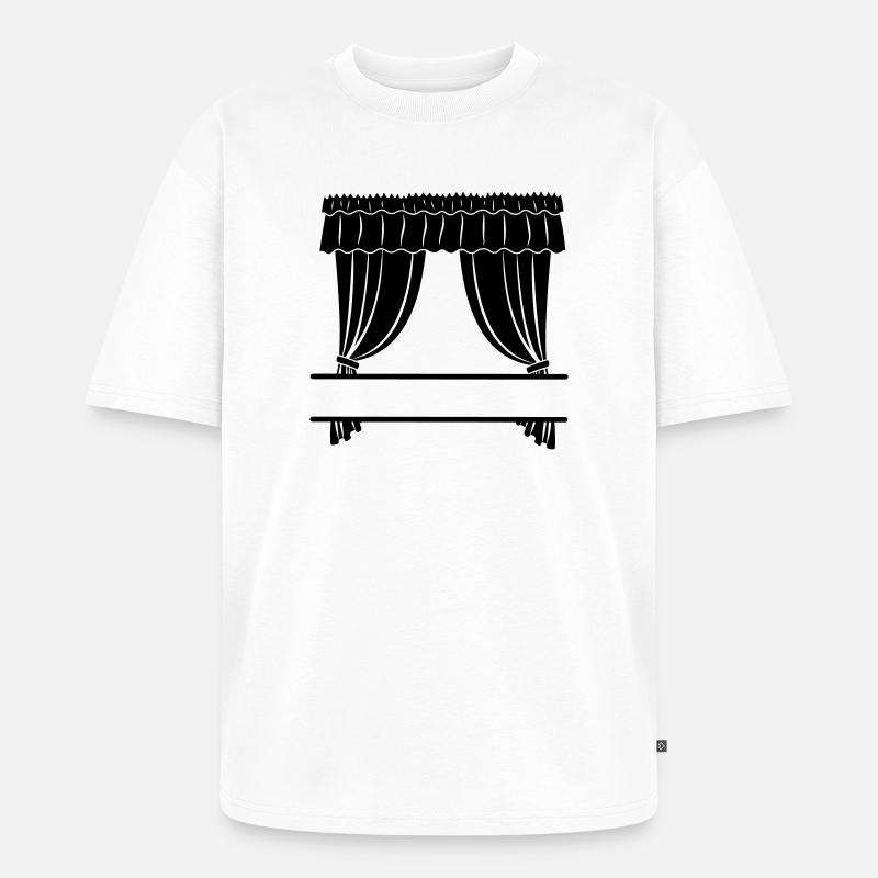 Gardinengeschäft oder Theater - Unisex Premium Oversized Bio T-Shirt - Weiß