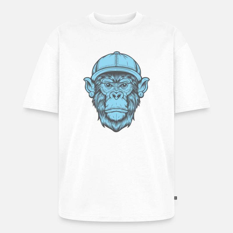 Funky Affe - Unisex Premium Oversized Bio T-Shirt - Weiß