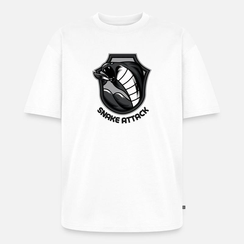 SNAKE ATTACK - Unisex Premium Oversized Bio T-Shirt - Weiß