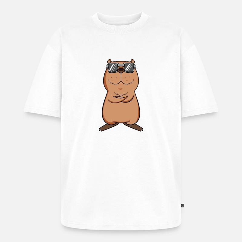 Capybara cool - T-shirt Premium bio oversize Unisexe - blanc