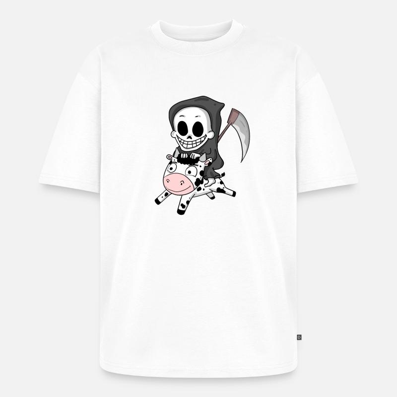 Sensenmann Kuh - Unisex Premium Oversized Bio T-Shirt - Weiß