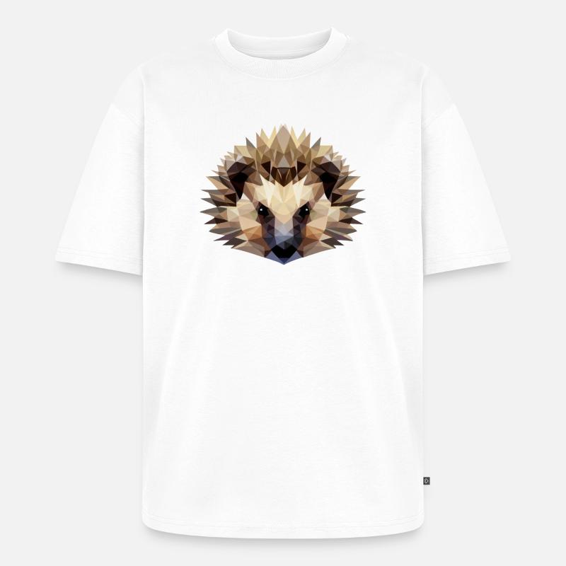 Igel Polygon Style - Unisex Premium Oversized Bio T-Shirt - Weiß