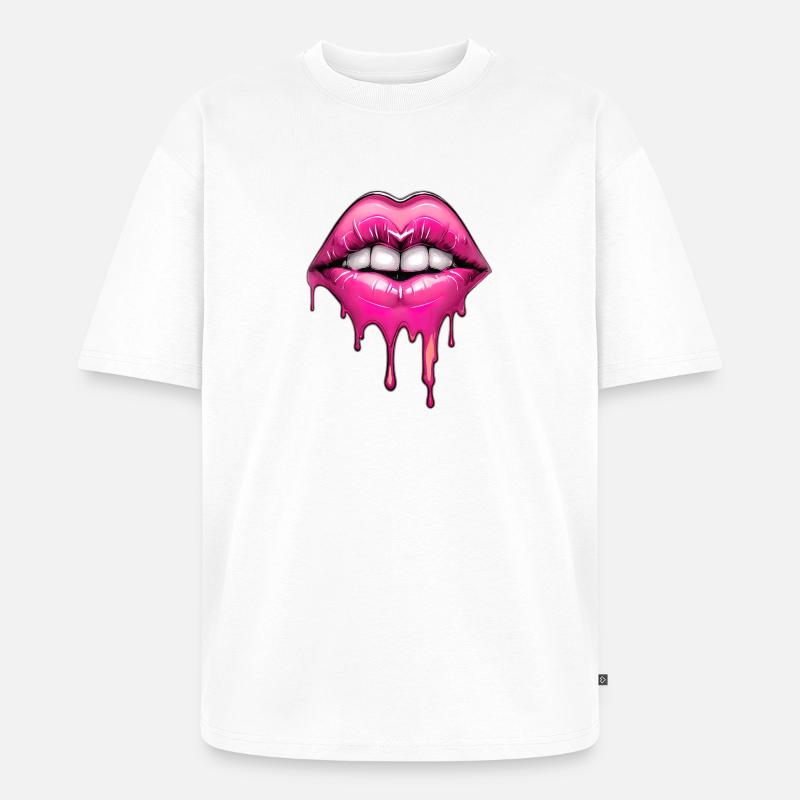 Lips - Unisex Premium Oversized Organic T-Shirt - white