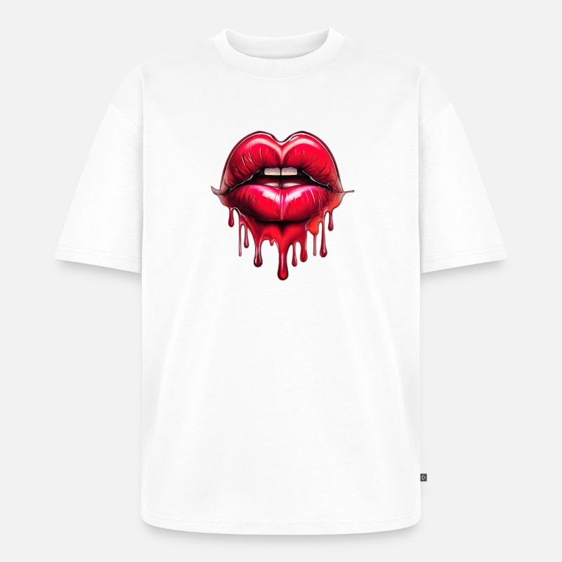 Lips - Unisex Premium Oversized Organic T-Shirt - white