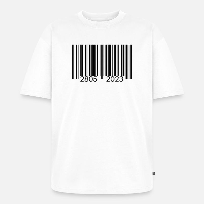 Barcode - Unisex Premium Oversized Organic T-Shirt - white