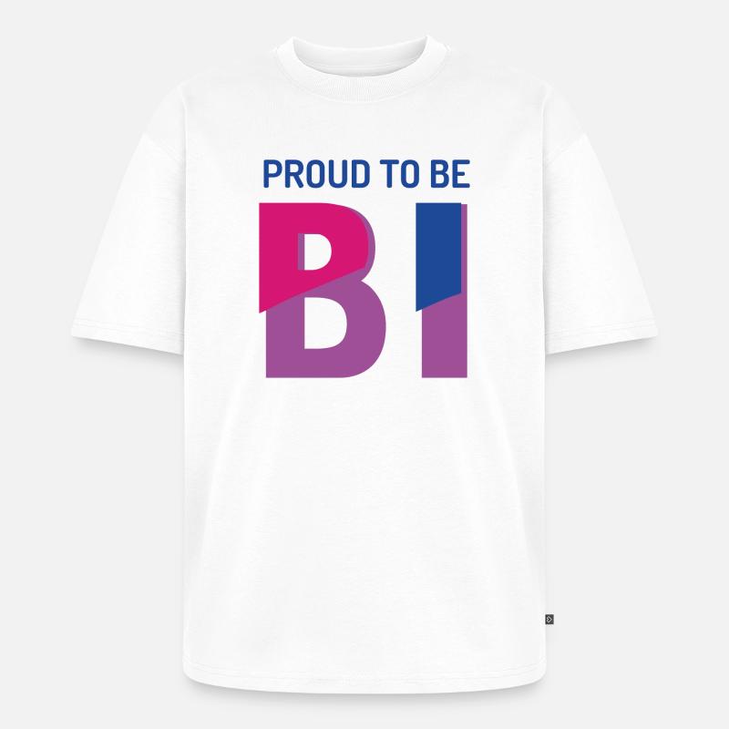 Stolz darauf, bisexuell zu sein - Unisex Premium Oversized Bio T-Shirt - Weiß
