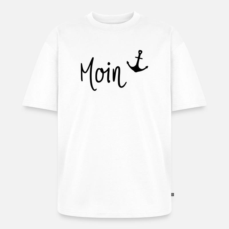 Moin mit Anker - Unisex Premium Oversized Bio T-Shirt - Weiß