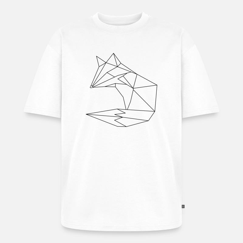 Fuchs im ORGAMI style Liniar - Unisex Premium Oversized Bio T-Shirt - Weiß