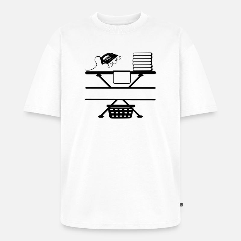 Dampfbügeleisen Paste und Textbanner - Unisex Premium Oversized Bio T-Shirt - Weiß