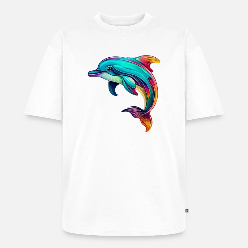 Delfin - Unisex Premium Oversized Bio T-Shirt - Weiß