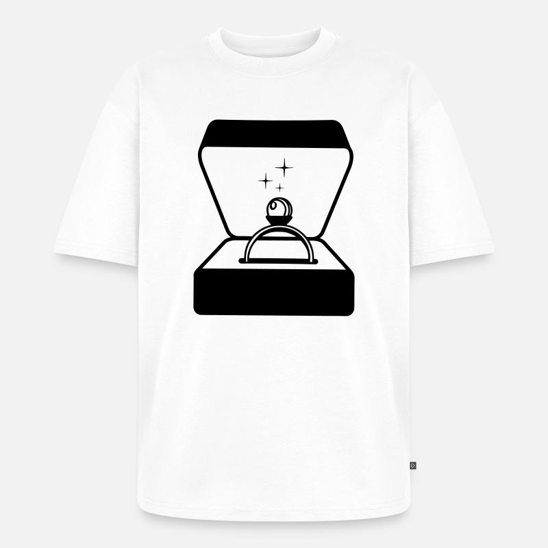 Ring mit Perle in Box - Unisex Premium Oversized Bio T-Shirt - Weiß