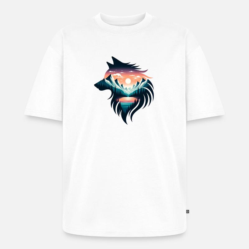 Wolfsgestalt - Unisex Premium Oversized Bio T-Shirt - Weiß