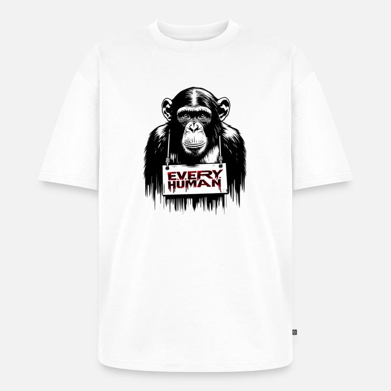 Every Human Monkey | Save Animals - Unisex Premium Oversized Bio T-Shirt - Weiß