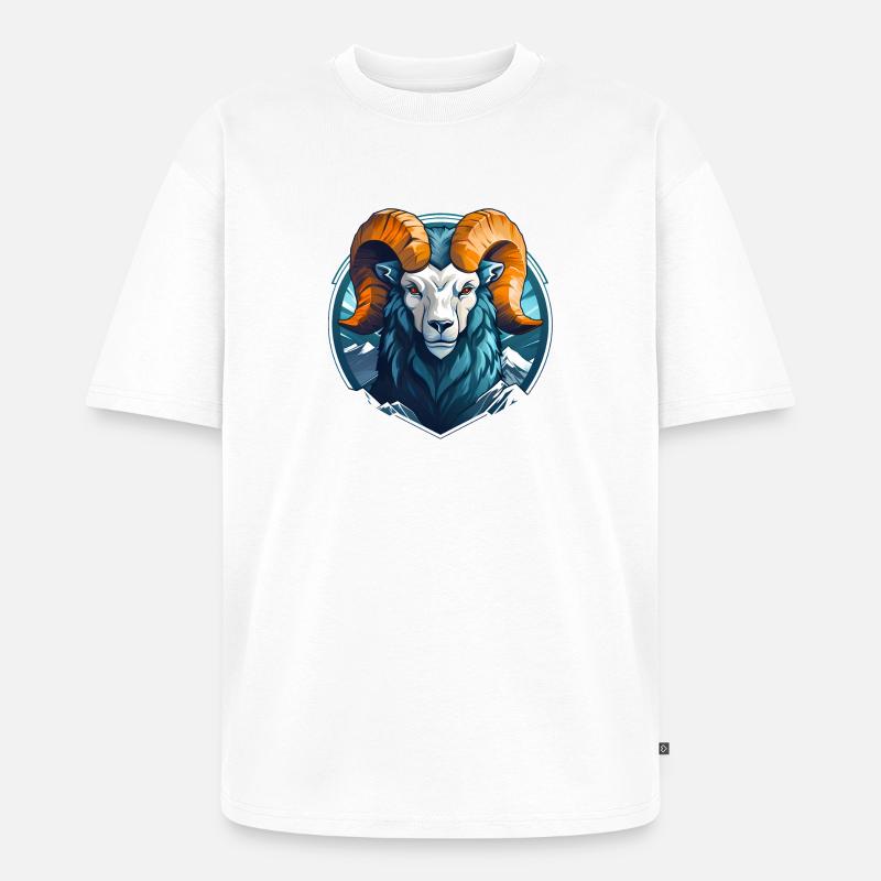 Widder Mascotchen - Unisex Premium Oversized Bio T-Shirt - Weiß