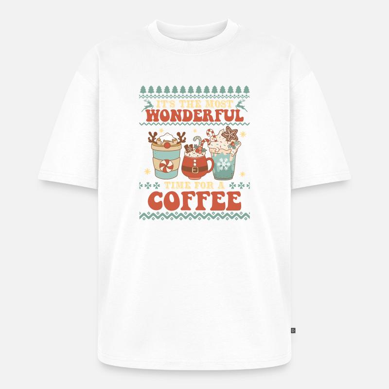 Hässlicher Weihnachtspullover - Unisex Premium Oversized Bio T-Shirt - Weiß