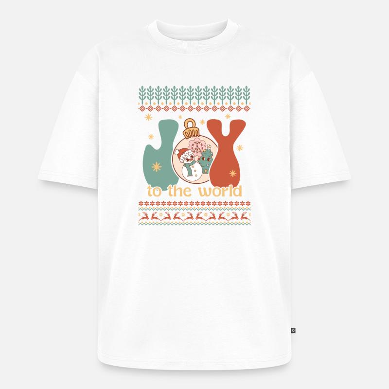 Hässlicher Weihnachtspullover - Unisex Premium Oversized Bio T-Shirt - Weiß