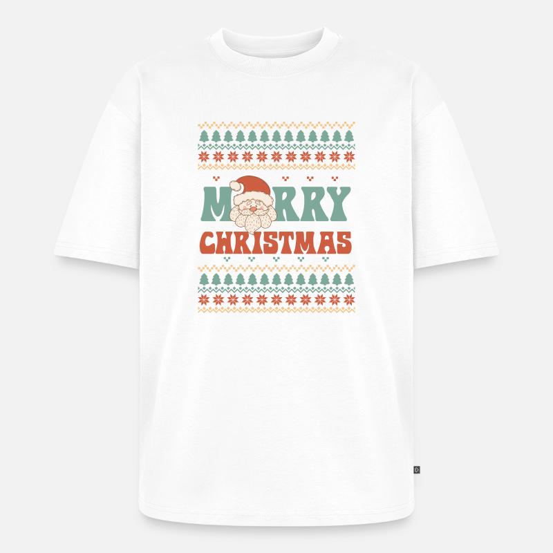 Hässlicher Weihnachtspullover - Unisex Premium Oversized Bio T-Shirt - Weiß