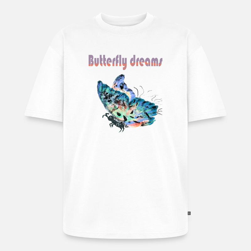 SCHMETTERLINGSTRÄUME - Unisex Premium Oversized Bio T-Shirt - Weiß