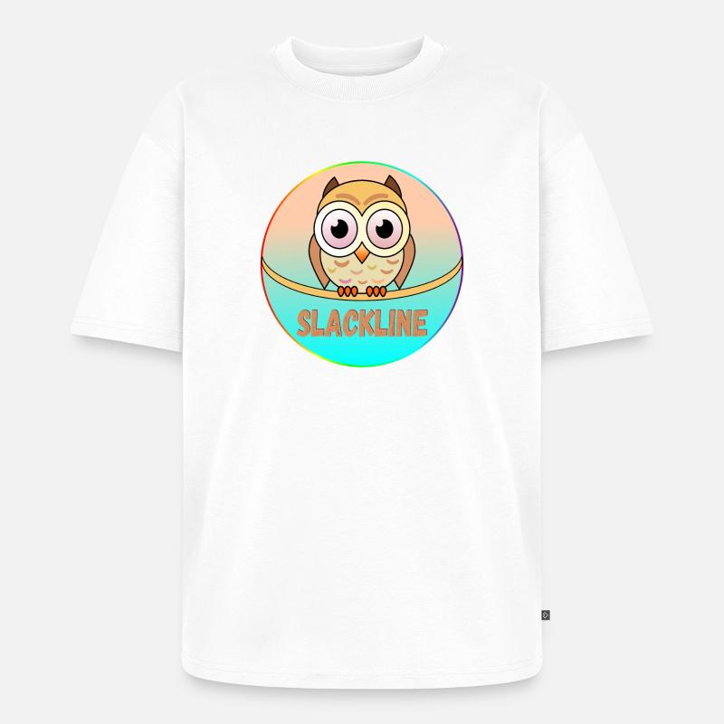 SLACKLINE EULEN - VOGEL - Unisex Premium Oversized Bio T-Shirt - Weiß