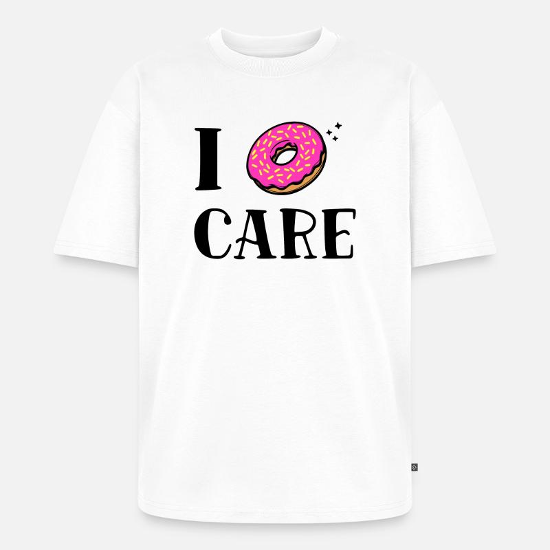 Is Mir Egal Witzig Donut Statement - Unisex Premium Oversized Bio T-Shirt - Weiß